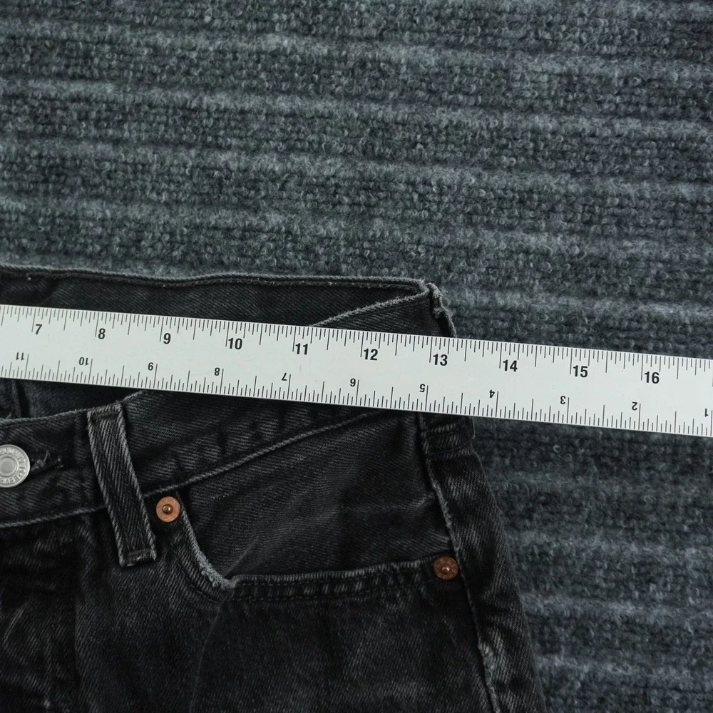 Levi's 501 Jeans Mens 29x30 Faded Black Straight Leg Vintage Made in USA Denim